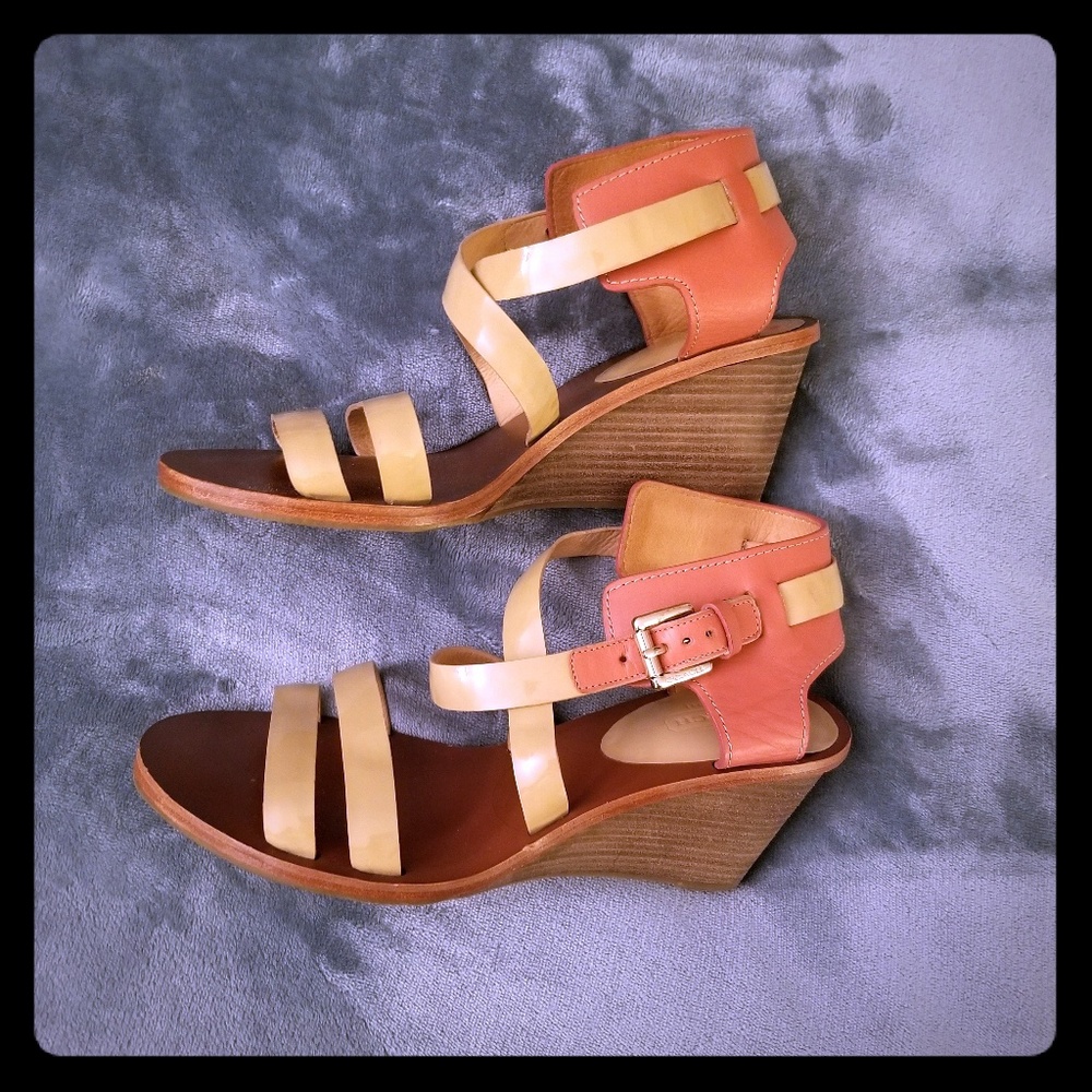 SOLD Coach Leather Prue Sandal Wedges Size 8.5